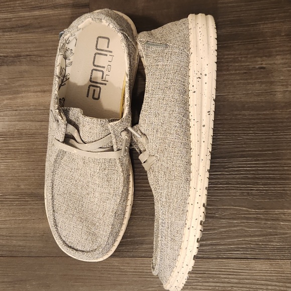 Hey Dude Wendy linen gray size 10 - Picture 2 of 7